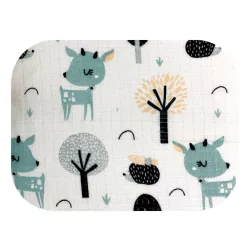 Színes mintás textil pelenka 70x80 cm-Menta őz