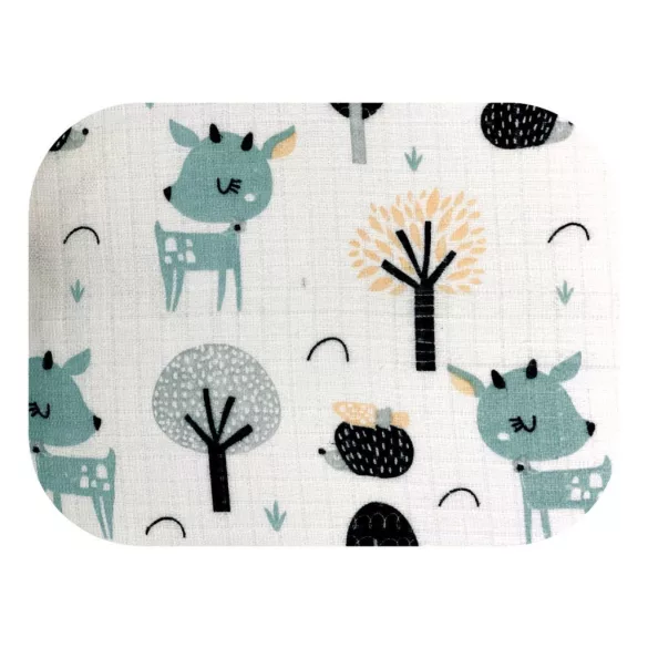 Színes mintás textil pelenka 70x80 cm-Menta őz