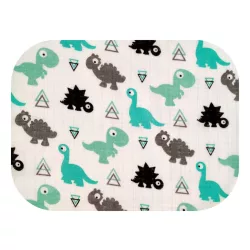 Színes mintás textil pelenka 70x80 cm-Türkiz dinó