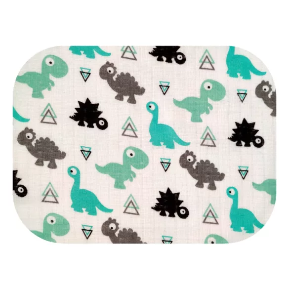 Színes mintás textil pelenka 70x80 cm-Türkiz dinó