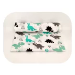 Színes mintás textil pelenka 70x80 cm-Türkiz dinó