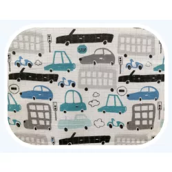 Színes mintás textil pelenka 70x80 cm-Kék autó