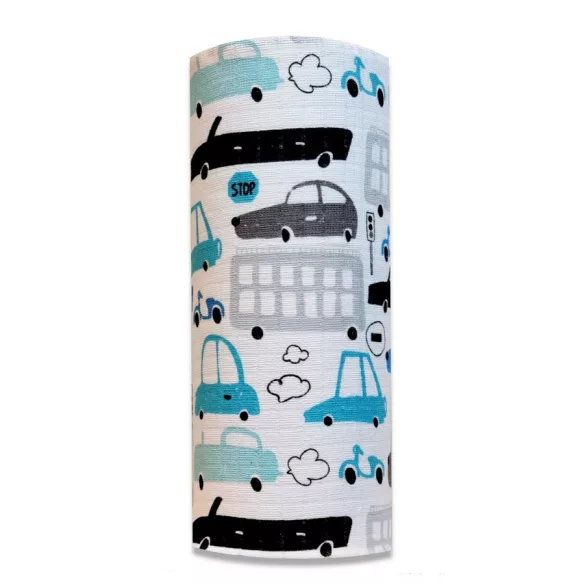 Színes mintás textil pelenka 70x80 cm-Kék autó