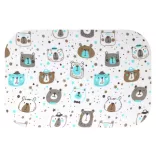 Színes mintás textil pelenka 70x80 cm-Türkiz macik