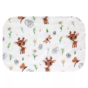 Színes mintás textil pelenka 70x80 cm-Barna szarvas a réten