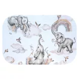 Színes mintás textil pelenka 70x80 cm-Elefánt szivárványon