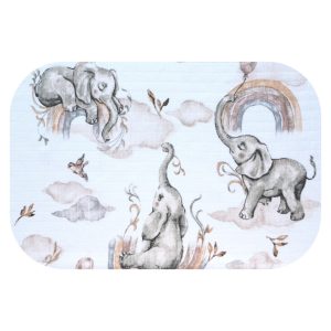 Színes mintás textil pelenka 70x80 cm-Elefánt szivárványon