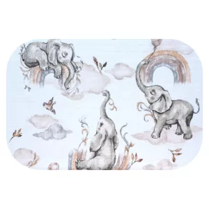 Színes mintás textil pelenka 70x80 cm-Elefánt szivárványon