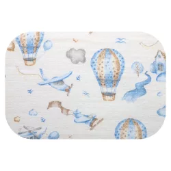 Színes mintás textil pelenka 70x80 cm-Kék repülőtér