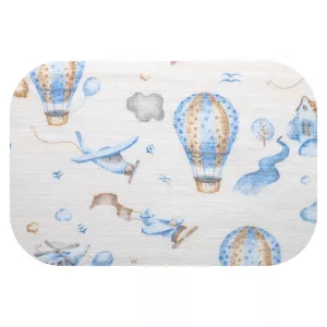 Színes mintás textil pelenka 70x80 cm-Kék repülőtér