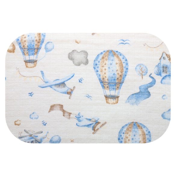 Színes mintás textil pelenka 70x80 cm-Kék repülőtér