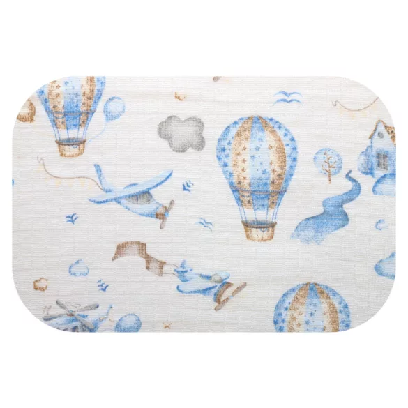 Színes mintás textil pelenka 70x80 cm-Kék repülőtér