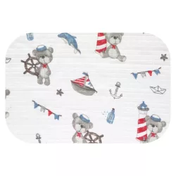 Színes mintás textil pelenka 70x80 cm-Medve kapitány