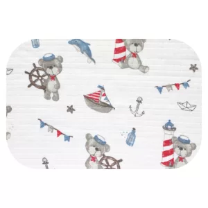Színes mintás textil pelenka 70x80 cm-Medve kapitány