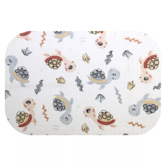 Színes mintás textil pelenka 70x80 cm-Teknősök