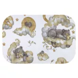 Színes mintás textil pelenka 70x80 cm-Alvó maci