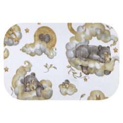 Színes mintás textil pelenka 70x80 cm-Alvó maci