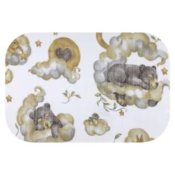 Színes mintás textil pelenka 70x80 cm-Alvó maci