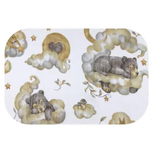 Színes mintás textil pelenka 70x80 cm-Alvó maci