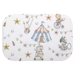Színes mintás textil pelenka 70x80 cm- Kék Cirkusz