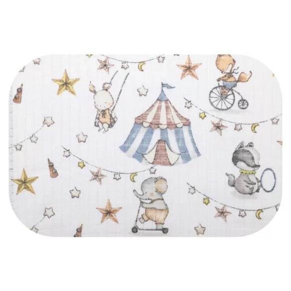 Színes mintás textil pelenka 70x80 cm- Kék Cirkusz