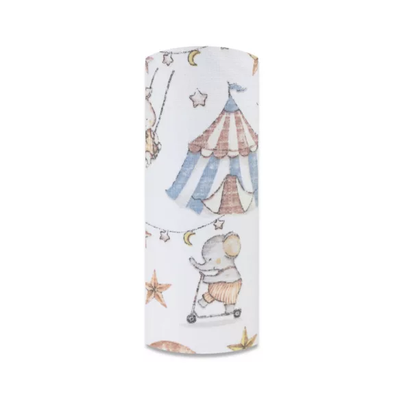 Színes mintás textil pelenka 70x80 cm- Kék Cirkusz