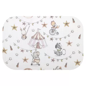 Színes mintás textil pelenka 70x80 cm- Rózsaszín Cirkusz