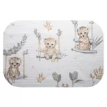 Színes mintás textil pelenka 70x80 cm- Állatok a hintán 