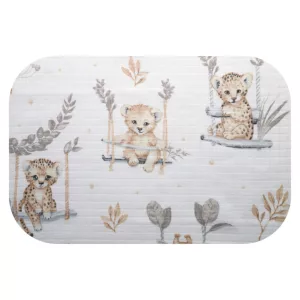 Színes mintás textil pelenka 70x80 cm- Állatok a hintán 