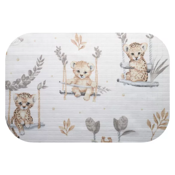 Színes mintás textil pelenka 70x80 cm- Állatok a hintán 