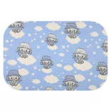 Színes mintás textil pelenka 70x80 cm- Kék elefánt kalapban 