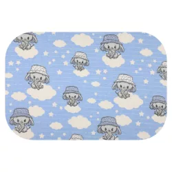   Színes mintás textil pelenka 70x80 cm- Kék elefánt kalapban 