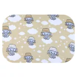 Színes mintás textil pelenka 70x80 cm- Bézs elefánt kalapban 