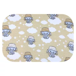   Színes mintás textil pelenka 70x80 cm- Bézs elefánt kalapban 