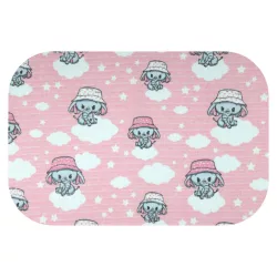   Színes mintás textil pelenka 70x80 cm- Rózsaszín elefánt kalapban 