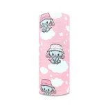 Színes mintás textil pelenka 70x80 cm- Rózsaszín elefánt kalapban 