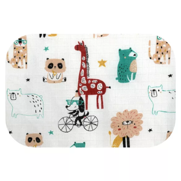 Színes mintás textil pelenka 70x80 cm- Háziállatok buli