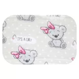 Színes mintás textil pelenka 70x80 cm-Szürke medvelány