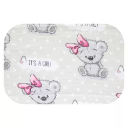 Színes mintás textil pelenka 70x80 cm-Szürke medvelány