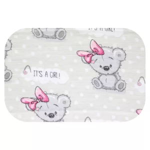 Színes mintás textil pelenka 70x80 cm-Szürke medvelány