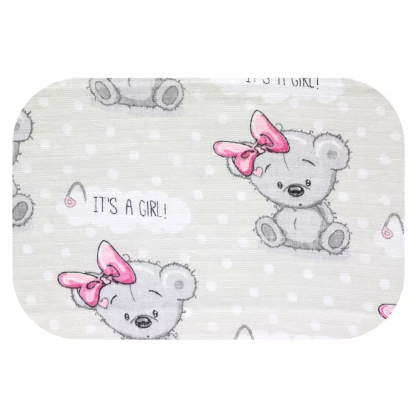 Színes mintás textil pelenka 70x80 cm-Szürke medvelány