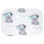 Színes mintás textil pelenka 70x80 cm-Szürke Fiú medve