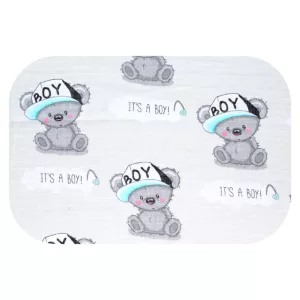 Színes mintás textil pelenka 70x80 cm-Szürke Fiú medve