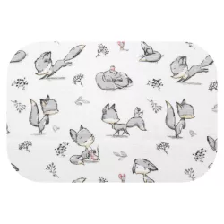 Színes mintás textil pelenka 70x80 cm-Szürke róka