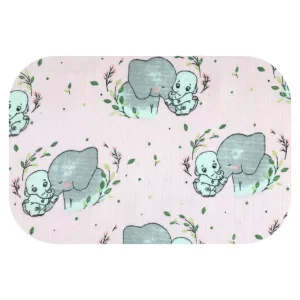 Színes mintás textil pelenka 70x80 cm-Rózsaszín elefánt