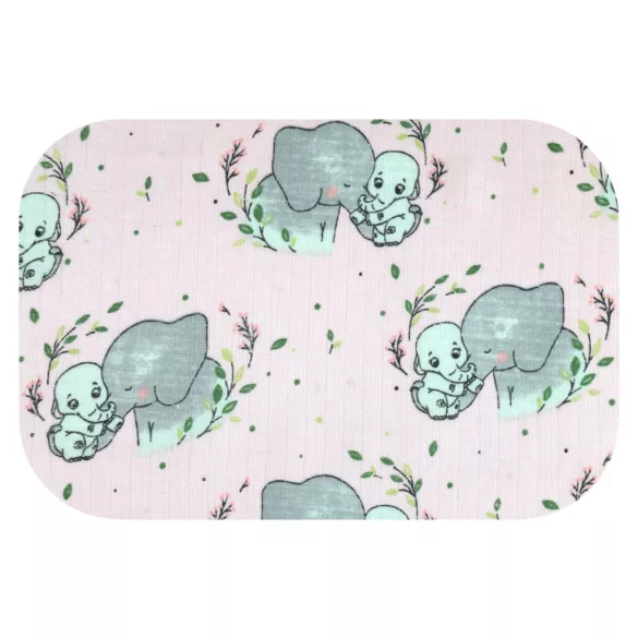 Színes mintás textil pelenka 70x80 cm-Rózsaszín elefánt