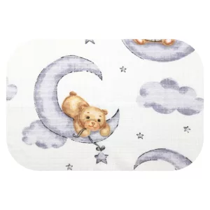Színes mintás textil pelenka 70x80 cm-Holdas maci