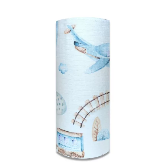 Színes mintás textil pelenka 70x80 cm-Vonat