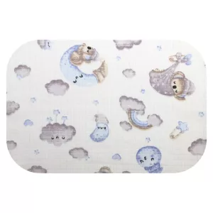 Színes mintás textil pelenka 70x80 cm-Kék Hold