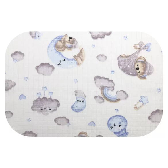 Színes mintás textil pelenka 70x80 cm-Kék Hold